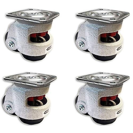 Casterhq Retractable Leveling Machine Casters, 2,400 lbs Per Set, Pr CG-BEFO-83PQ